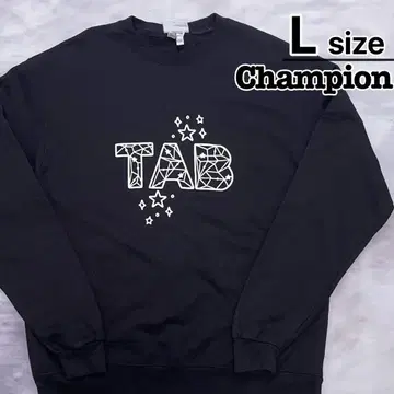 Champion 맨투맨 L 블랙 프린트 별 USA 구제 의류