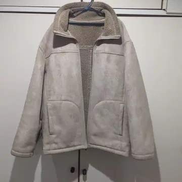 베이지 플리스 집업 자켓