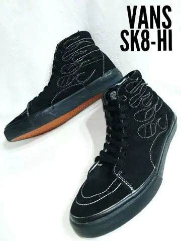 VANS SK8-HI 파이어 패턴 프레임 스웨이드 스니커즈