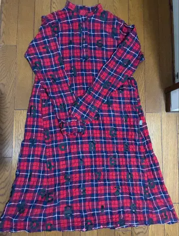 SOU SOU BIKE 원피스 M 빨간색 체크 무늬