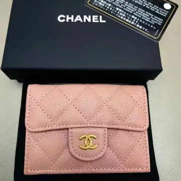 퀼팅 3단 폴더형 지갑 캐비아 스킨