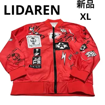 [ 새상품 ] LIDAREN 레드 MA-1풍 블루종 자켓 화려한 무늬