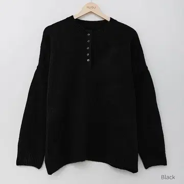 NUGU 블랙 버튼 오버 사이즈 니트