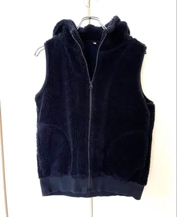 무인양품 보들보들 베스트 L 사이즈 네이비 후드 부착 보아 자켓