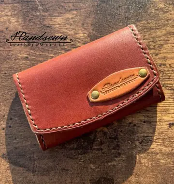 핸드메이드 천연 가죽 박스 카드 코인 케이스