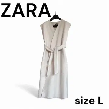 새상품 자라 ZARA 화이트 롱 베스트 L 사이즈