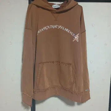 브라운 후드 부착 후드티