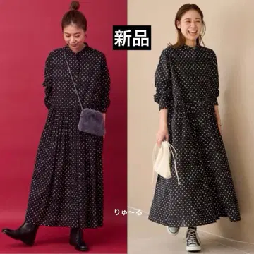 택 포함 새상품 별주 저널 스탠다드 리룸 소일 도트 원피스