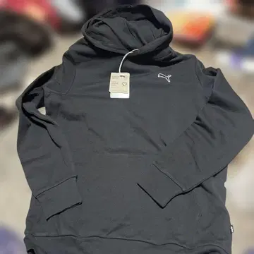 PUMA 블랙 후드 부착 후드티 L 사이즈