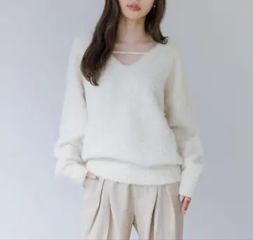 senee 2way v neck knit tops