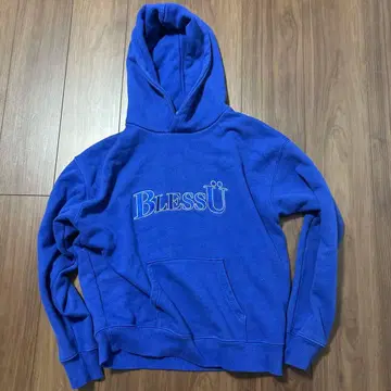 BlessU 후드 부착 후드티 파랑