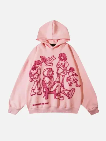 XCLY 그래픽 후디 핑크