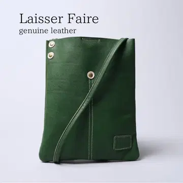 새상품급 Laisser Faire 레페르 천연 가죽 숄더백 그린