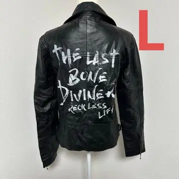 가죽 더블 라이더 자켓 천연 가죽 백 페인트