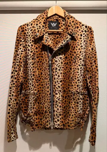 레어! 666 레오파드 표범 무늬 라이더 자켓 펑크 PUNKS
