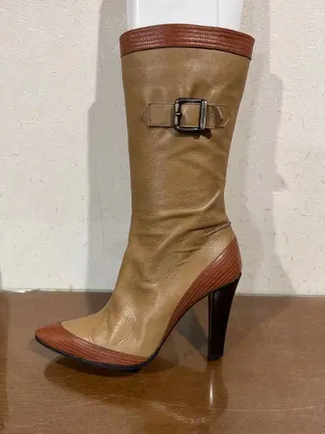 ITALY제 바이컬러 가죽 부츠