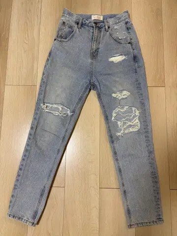 searoomlynn 데미지 청바지 데님 블루 S 사이즈