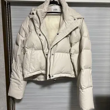 인조 가죽 숏 다운 코트