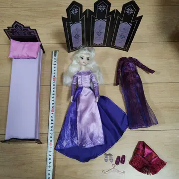 겨울왕국 엘사 인형 세트 보라색 드레스