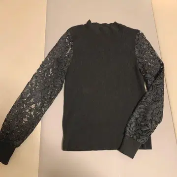 투모로우랜드 Ballsey 레이스 슬리브 리브 니트 S 차콜 그레이