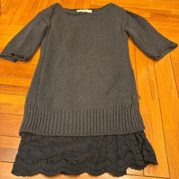 마이달타니안 그레이 블랙 7부 소매 원피스