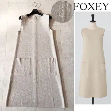 새상품급 101,000 폭시 니트 드레스 카일리 38 내추럴 린넨