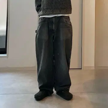 초와이드 FUBU 데님 팬츠 배기 데님 B팬츠