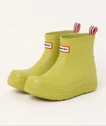 라임 그린 숏 레인부츠