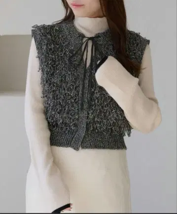 raffime 루프 프린지 니트 베스트 미사용