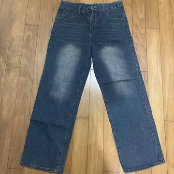 다크 블루 와이드 레그 데님