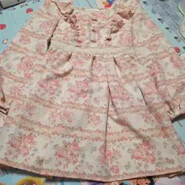 플라워 프린트 긴팔 미니 원피스