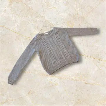 비스 긴팔 니트 스웨터 케이블 짜임 알파카 그레이 M 사이즈