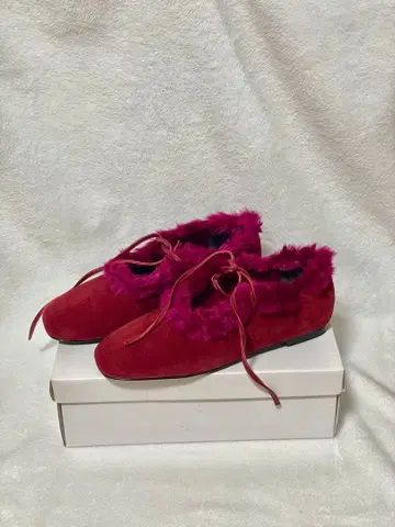 [ 새상품 ] 메리제니 퍼 신발 L 보르도 / 스웨이드 느낌