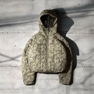 컬럼비아 hooded puffer jacket 허니콤 카모플라쥬 카모플라