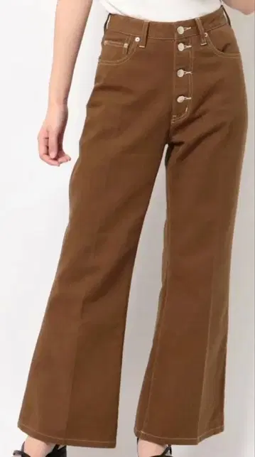 MURUA 프론트 버튼 플레어 팬츠