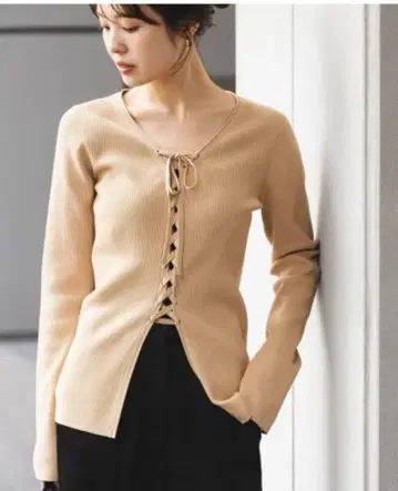 [ 2025SS ] noble 노블 레이스업 리브 니트