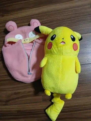 피카츄 봉제 인형 후드 부착