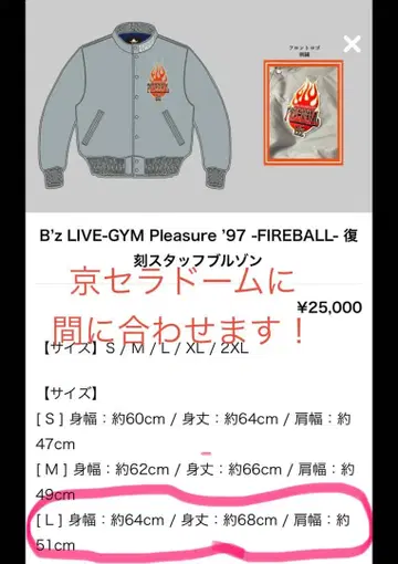 B'z 복각 블루종 FIREBALL FYOP