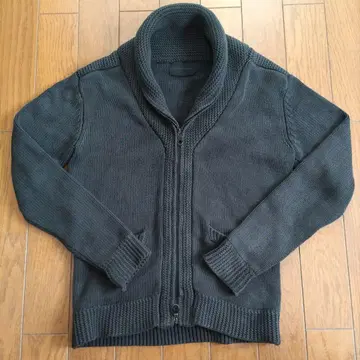 하시모토 준 집업 니트 가디건 숄카라