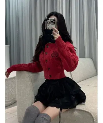 Darich 엠블럼 니트 가디건