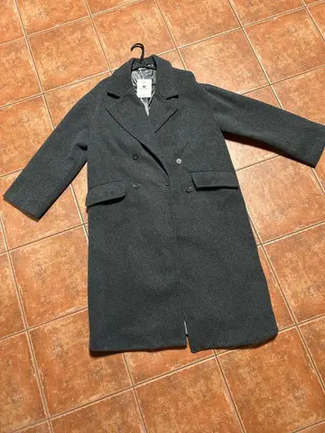 ZARA 그레이 더블 브레스트 체스터 코트 XS