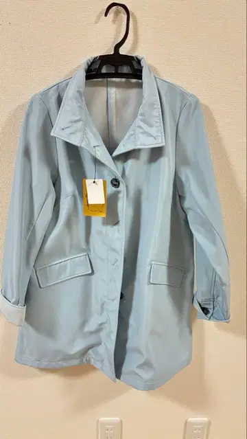 라이트 블루 버튼 코트 M 사이즈