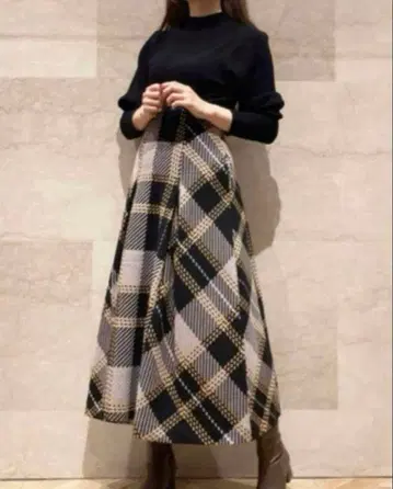 스나이델 snidel 로빙 체크 롱 스커트