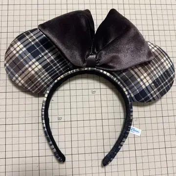 머리띠 브라운 체크 디즈니 2025