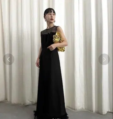 2WAY LADY LIKE FEATHER DRESS Black