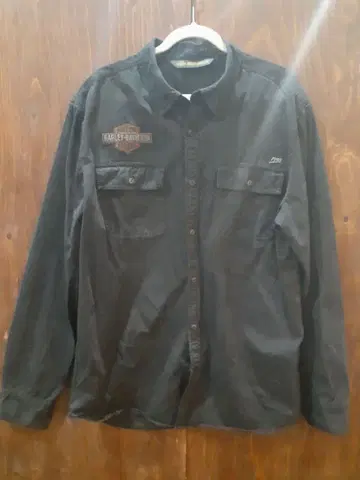Harley-Davidson 자수 로고 긴팔 셔츠 블랙