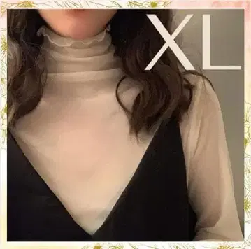 빅 사이즈 시어 탑 스킨 탑 메쉬 시스루 시어