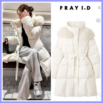 완판 S사이즈 신상 새상품 FRAY I.D 후드 퍼 롱 다운 코트