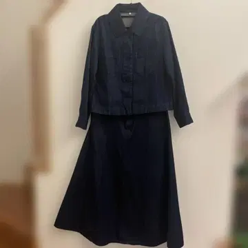 무인양품 나무 열매로 만든 카포크 혼방 데님 자켓 & 스커트 셋업