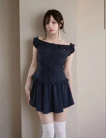 andmary Matilda frill set up navy